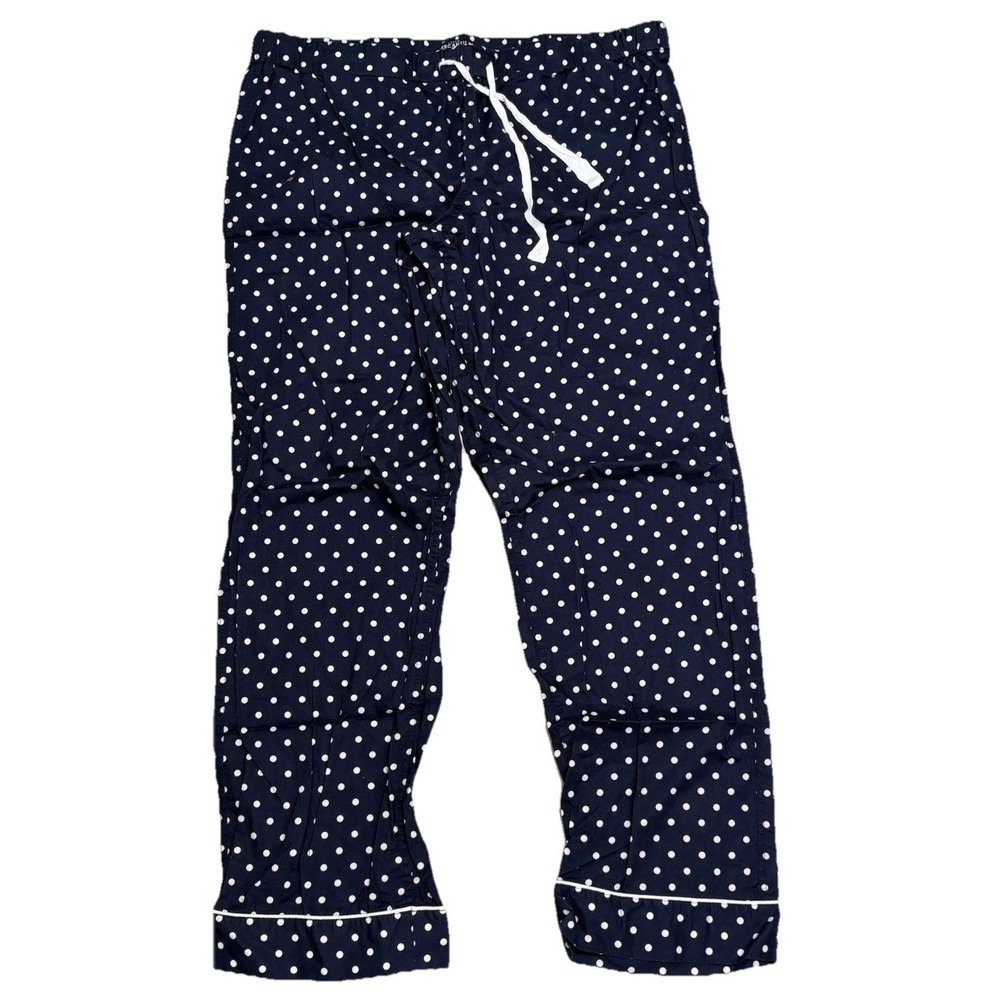 J. Crew Mercantile LARGE Polka Dot Pajama Pants Womens Navy Lounge Sleep Cotton